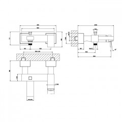 Gessi Rettangolo Смеситель однорычажный для ванны с автоматическим переключателем ванна/душ, цвет: черный