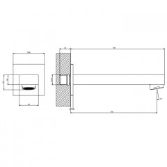 GESSI INVERSO RIGATO Настенный излив для ванны, цвет: Warm Bronze Br PVD