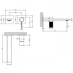 GESSI INVERSO DIAMANTATO Внешняя часть настенного смесителя для раковины, цвет: Finox Brushed Nickel