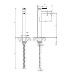 Gessi Ingranaggio Смеситель для раковины высокий с коротким изливом. Без донного клапана, цвет: Brushed Brass PVD