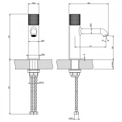Gessi HABITO Смеситель для раковины, с донным клапаном, цвет Brass Brushed PVD