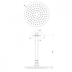 GESSI INCISO Потолочная душевая головка шарнирная на 1/2", 200 мм, цвет: Black XL