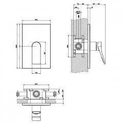 GESSI Rilievo Встраиваемый смеситель для душа на 1 источник (внешние части), цвет: nero XL