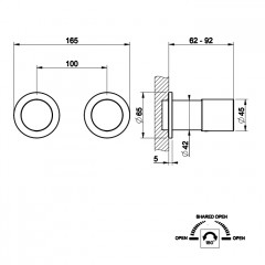 Gessi Habito Внешная часть встраиваемого смесителя для душа на 2 позиции, цвет: Brushed Brass PVD