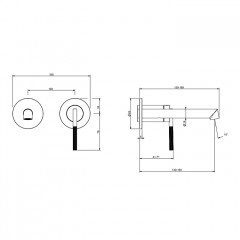 Gessi Ingranaggio Встраиваемый смеситель с изливом. (внешние части), цвет: Black XL