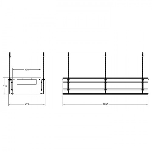 GESSI BINARIO Профиль линейный 1090 мм., для 5 модулей, установка Shift-Fix, цвет Black XL