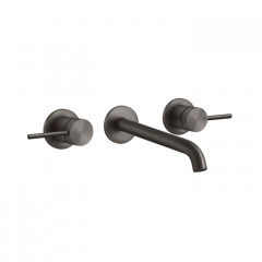 GESSI 316 Встраиваемый смеситель с изливом 200-180мм (внешние части), цвет: brushed black metal pvd