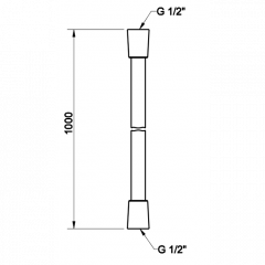 Gessi Шланг Сromalux с коническим соединением на 1/2", 1,00 м, цвет: хром