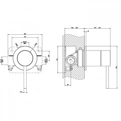 GESSI 316 Встраиваемый смеситель, на 1/2", 1 источник (внешние части), цвет: brushed black metal pvd