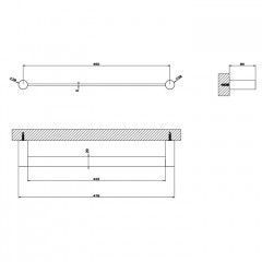 GESSI 316 Полотенцедержатель, 45 см, цвет: brushed black metal pvd