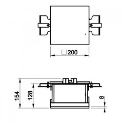 GESSI BINARIO Модуль 200х200 мм., декоративная панель, установка Shift-Fix, цвет Mirror Steel