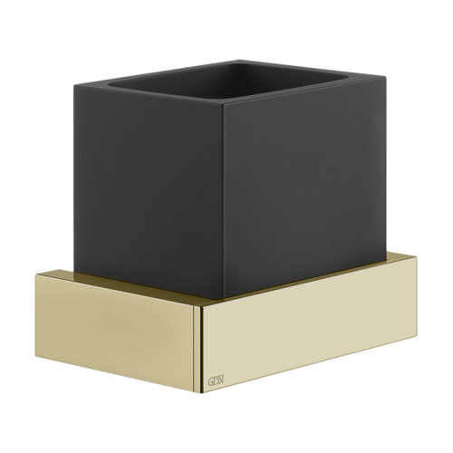 GESSI INVERSO ACCESSORIES Стакан настенный черный, цвет: Brass Brushed PVD