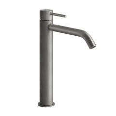 GESSI 316 Смеситель для раковины на 1 отверстие, высокий h=305мм, без донного клапана, излив 155мм, цвет: steel brushed