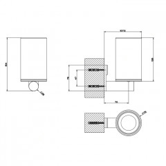 GESSI 316 Стакан настенный, цвет: черный/steel brushed