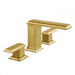 Gessi Eleganza Смеситель для раковины на 3 отверстия, без донного клапана, цвет: шлифованное золото