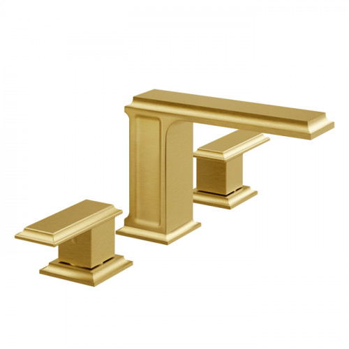 Gessi Eleganza Смеситель для раковины на 3 отверстия, без донного клапана, цвет: шлифованное золото