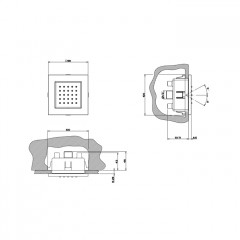 Gessi Внешняя часть поворотной боковой встраиваемой форсунки, Black XL