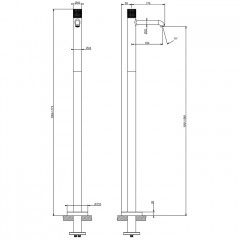 GESSI HABITO CESELLO Смеситель для раковины напольный, однорычажный, цвет Black Metal PVD