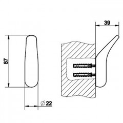 Gessi Goccia Крючок настенный, цвет: черный