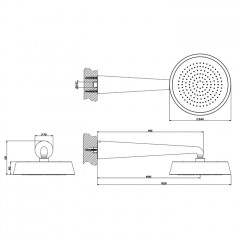 Gessi Cono Душевая головка шарнирная для настенного крепления на 1/2" с защитой от известкового налёта, цвет: Black XL