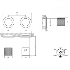 GESSI HABITO CESELLO Смеситель настенный встраиваемый, термостатический, с переключателем на 3 положения, внешняя часть, цвет Black Metal PVD