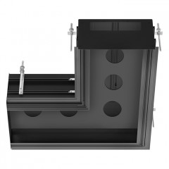GESSI BINARIO Профиль угловой 740х740 мм., для 5 модулей, установка Easy-Fix, цвет Black XL
