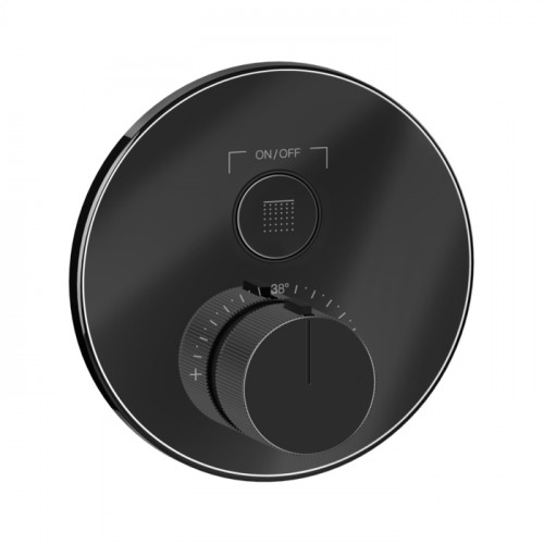 GESSI HI-FI COMFORT Смеситель настенный встраиваемый, термостатический, с 1 запорной кнопкой, цвет Black Metal PVD