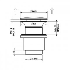 Gessi Автоматический донный клапан"Stop&Go" для раковины c переливом, цвет: хром