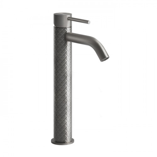 GESSI 316 Смеситель высокий для раковины на 1 отверстие без донного клапана, h=305мм , излив 123мм, цвет: steel brushed