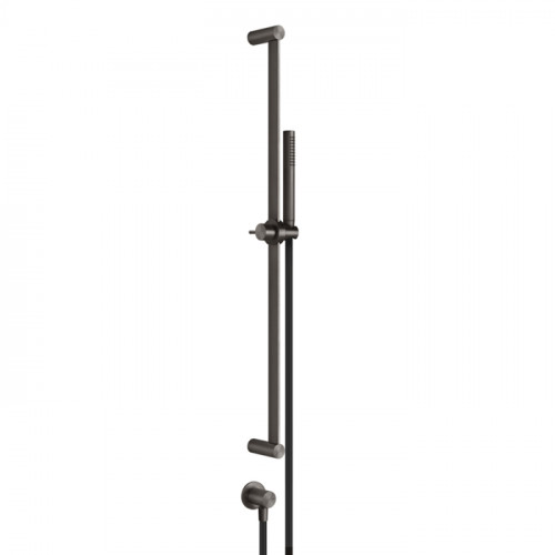 GESSI 316 Штанга в комплекте с душевой лейкой с легкой очисткой, шланг 1,50 м, вывод воды из стены, цвет: brushed black metal pvd