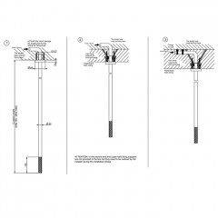 GESSI 316 Излив потолочный для удаленного управления, длина под заказ(365-1900мм), цвет: brushed black metal pvd