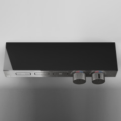 Gessi Hi-Fi Термостат для душа, с включением до 3 источников одновременно (внешняя часть), цвет: Black Metal Brushed PVD