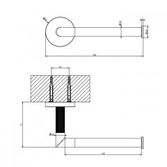 GESSI ANELLO Держатель туалетной бумаги, вертикальная/горизонтальная установка, цвет Black Metal Brushed PVD