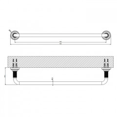 GESSI VENTI20 Полотенцедержатель 450 мм., цвет Warm Bronze PVD