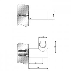 GESSI 316 Держатель для душевой лейки поворотный, цвет: Black XL