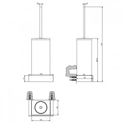 GESSI INVERSO ACCESSORIES Ершик настенный белый, цвет: Brass Brushed PVD