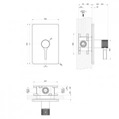 GESSI INCISO Встраиваемый смеситель, на 1 источник (внешняя часть), цвет: nero XL