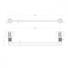 GESSI INCISO Полотенцедержатель, 45 см, цвет: nero XL