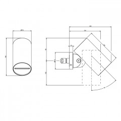 GESSI 316 FLESSA Верхний душ 79 мм., с настенным креплением, водопад, цвет Black Metal Brushed PVD