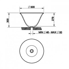 Gessi Goccia Раковина накладная керамическая 50см, h=30см, цвет: белый