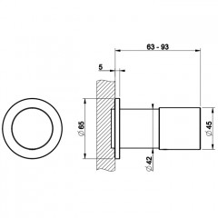 GESSI HABITO CESELLO Смеситель настенный встраиваемый, однорычажный, внешняя часть, цвет Finox Brushed Nickel