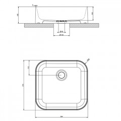 GESSI Rilievo Раковина керамическая накладная 394х374х102 мм, цвет белый