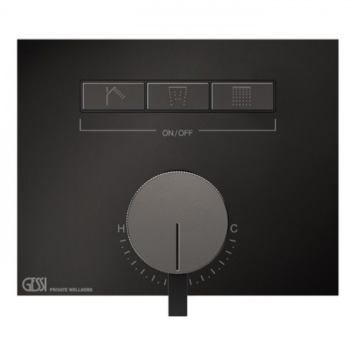 Gessi Hi-Fi Смеситель для душа, с включением до 3 источников одновременно (внешняя часть), цвет: Black Metal PVD