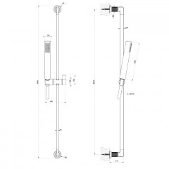 GESSI INCISO Штанга в комплекте с душевой лейкой, шланг 1,50 м, цвет: Finox Brushed Nickel