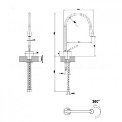 Gessi Goccia Смеситель для раковины на 1 отверстие, излив 174мм R=90, цвет: белый