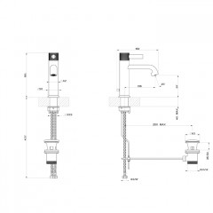 GESSI INCISO Смеситель для раковины на 1 отверстие с донным клапаном Цвет: finox