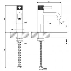 GESSI INCISO Смеситель для раковины на 1 отверстие без донного клапана Цвет: золото
