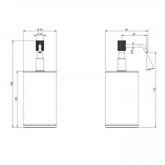 GESSI VENTI20 Дозатор для жидкого мыла настольный, цвет черный, фурнитура Brass PVD