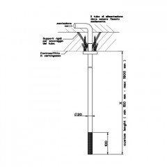 GESSI 316 Излив потолочный для удаленного управления, длина под заказ(365-1900мм), цвет: steel brushed