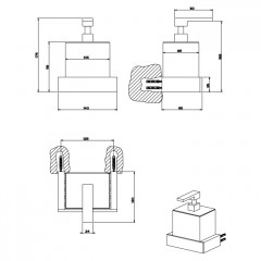 GESSI INVERSO ACCESSORIES Дозатор для жидкого мыла настенный черный, цвет: Brass Brushed PVD